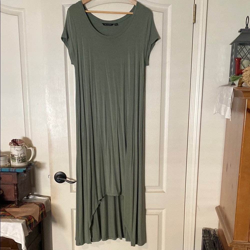 H by Halston Sage Green High Low Dress